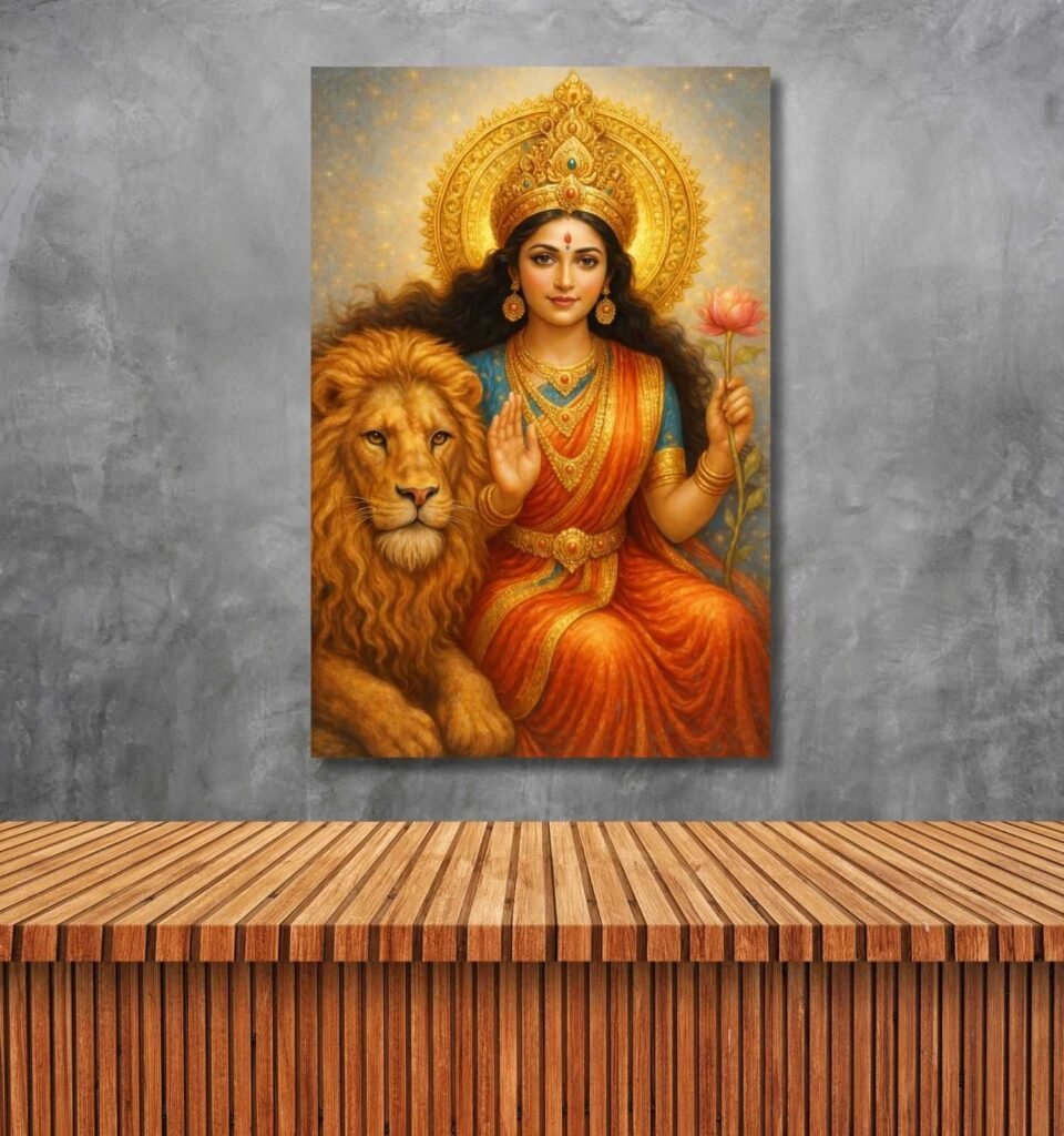 maa durga canvas painting2