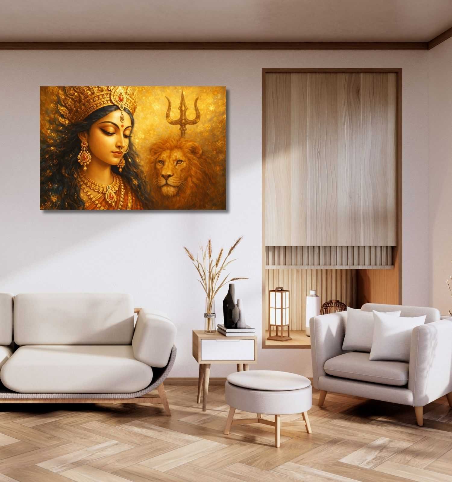maa durga canvas painting1