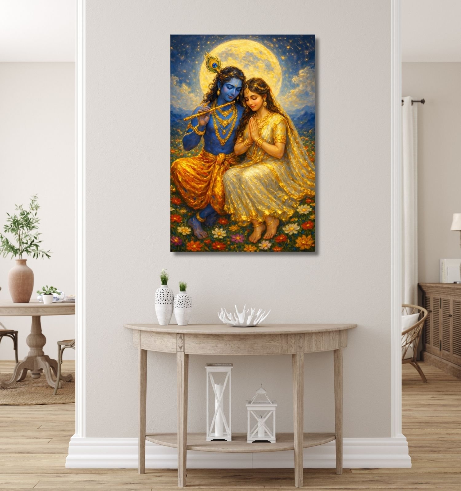 radha krishna wall painting3