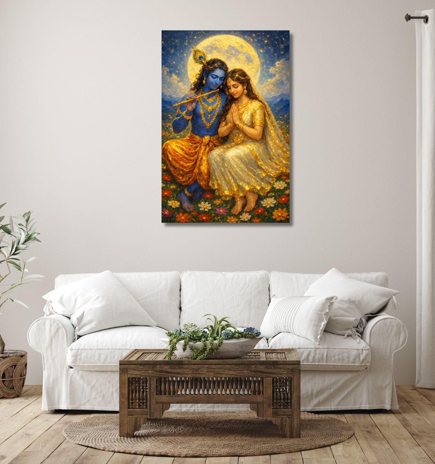 radha krishna wall painting3