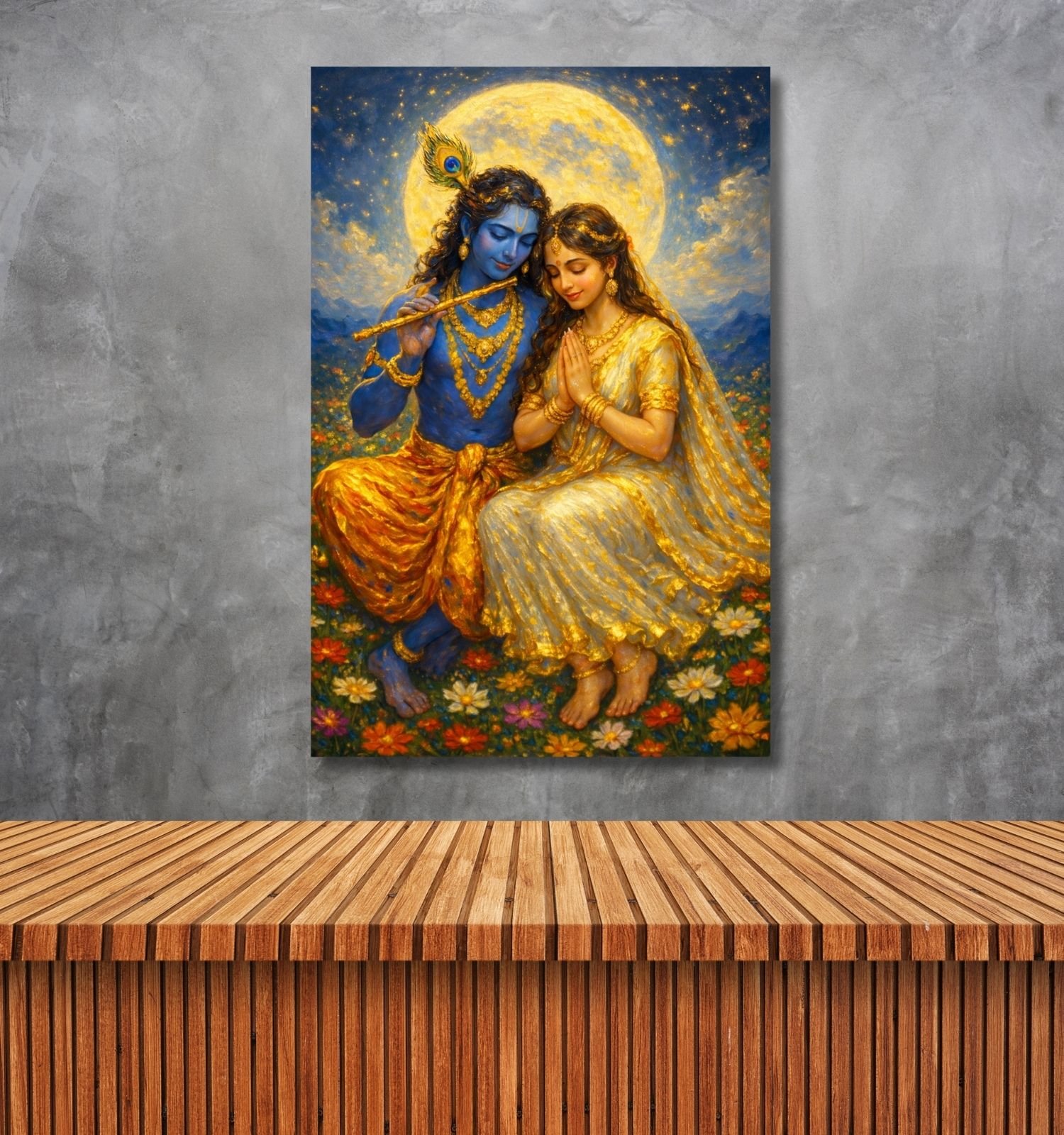 radha krishna wall painting3