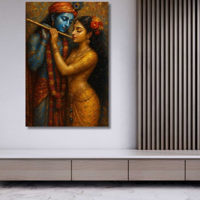 romantic Radha Krishna canvas wall art 1
