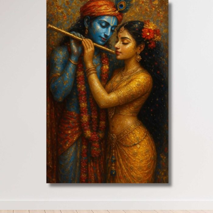 romantic Radha Krishna canvas wall art 2