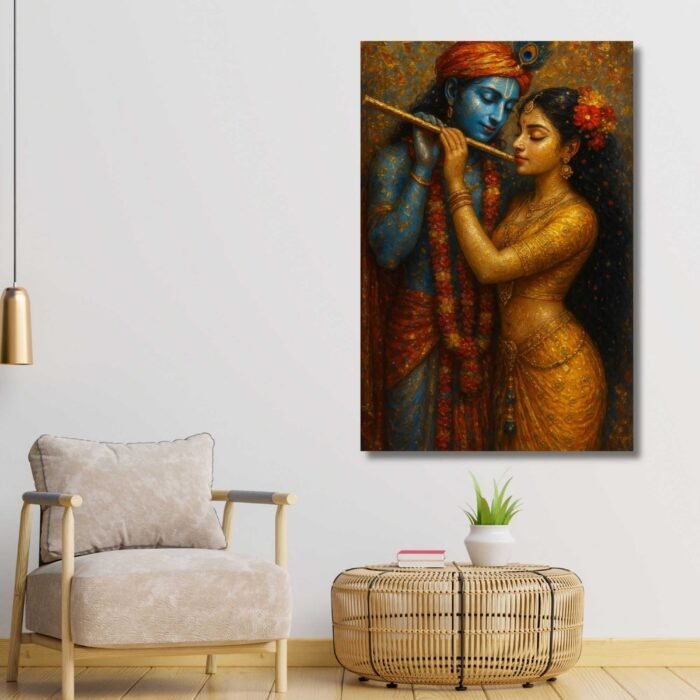 romantic Radha Krishna canvas wall art 3