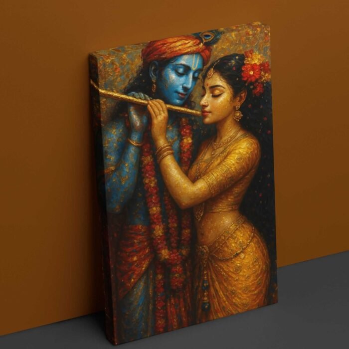 romantic Radha Krishna canvas wall art by Kunjcart2