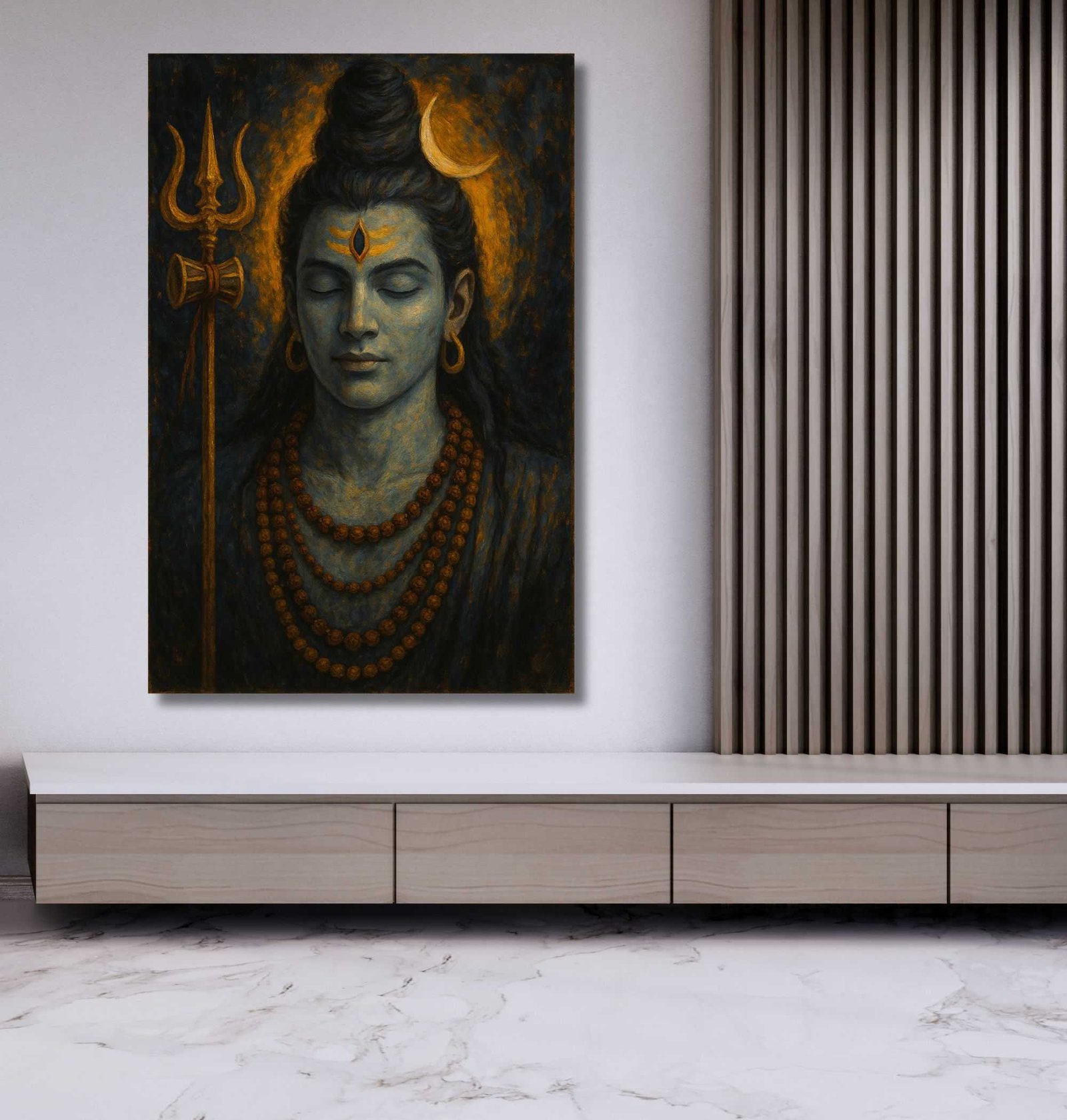 shiv canvas painting By Kunjcart1