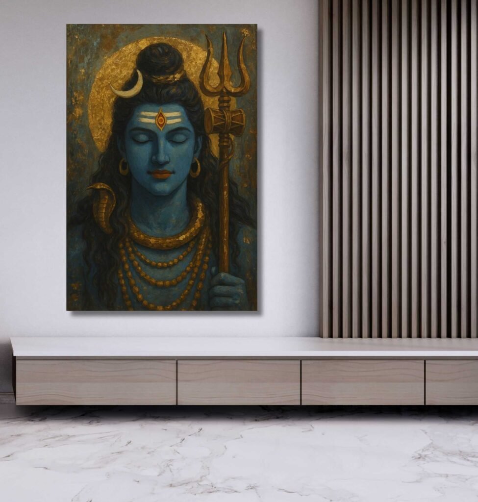shiv canvas painting By Kunjcart2