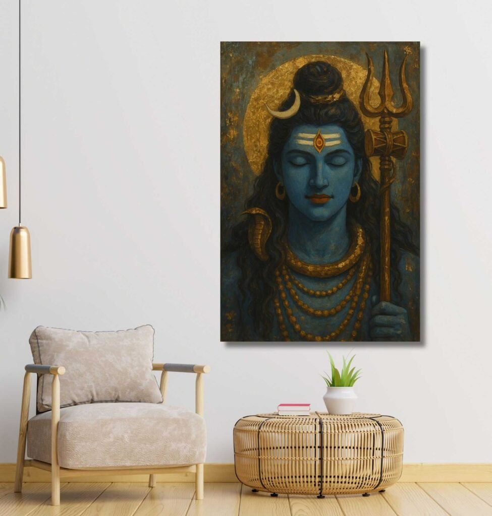 shiv canvas painting By Kunjcart2