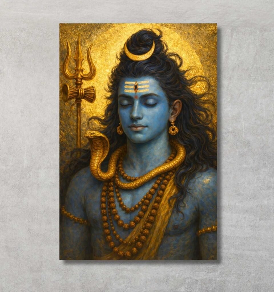 shiv ji canvas painting3