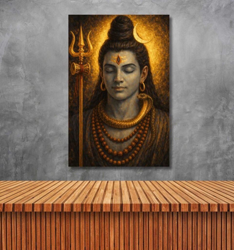 shiv ji canvas painting3