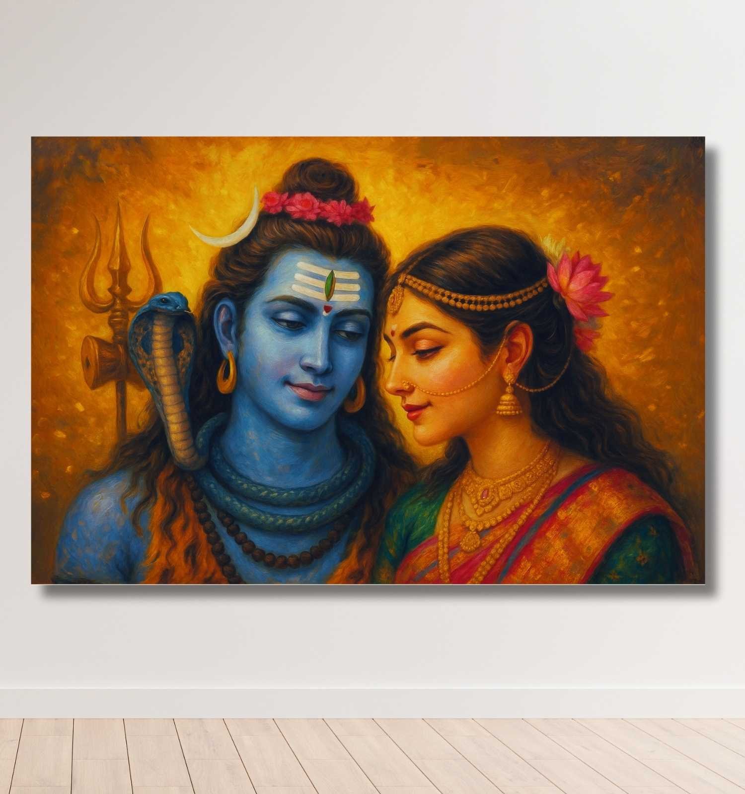 Shiv Parvati Abstract Painting