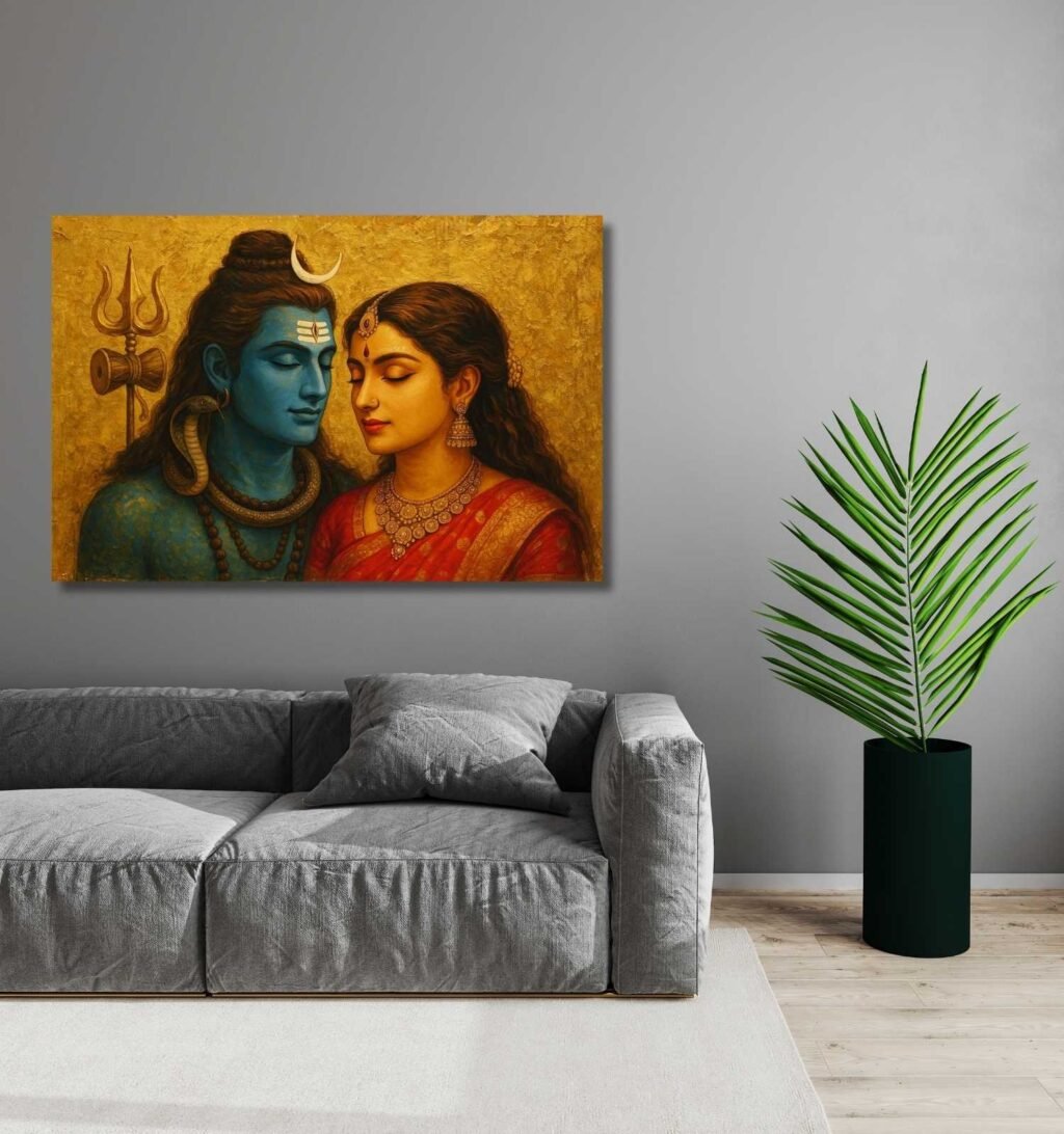 Modern Art Shiv Parvati Painting