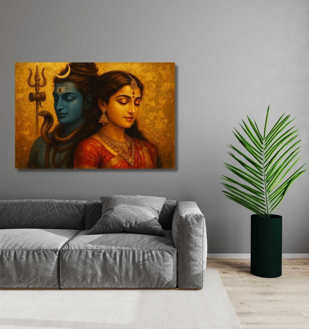 Modern Art Shiv Parvati Painting