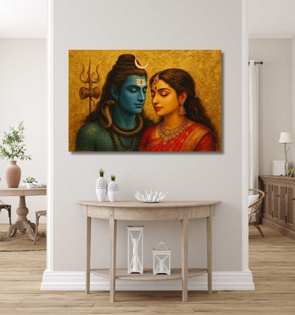 Modern Art Shiv Parvati Painting