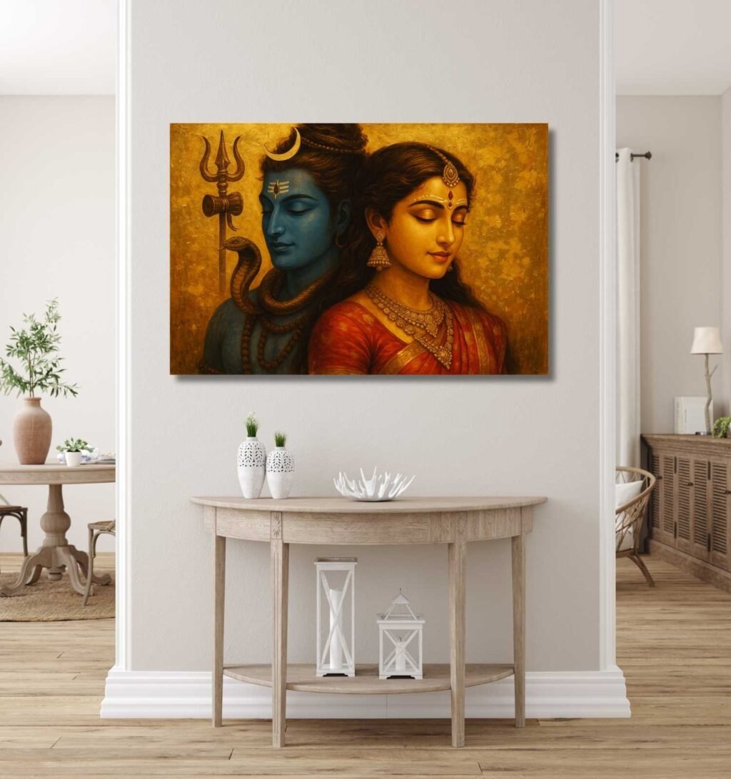 Modern Art Shiv Parvati Painting