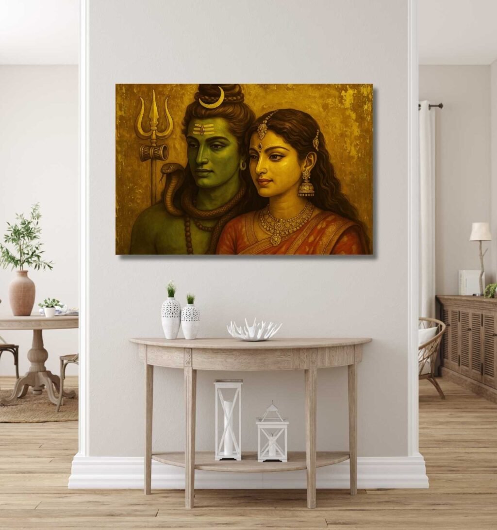 Shiv Parvati Abstract Painting