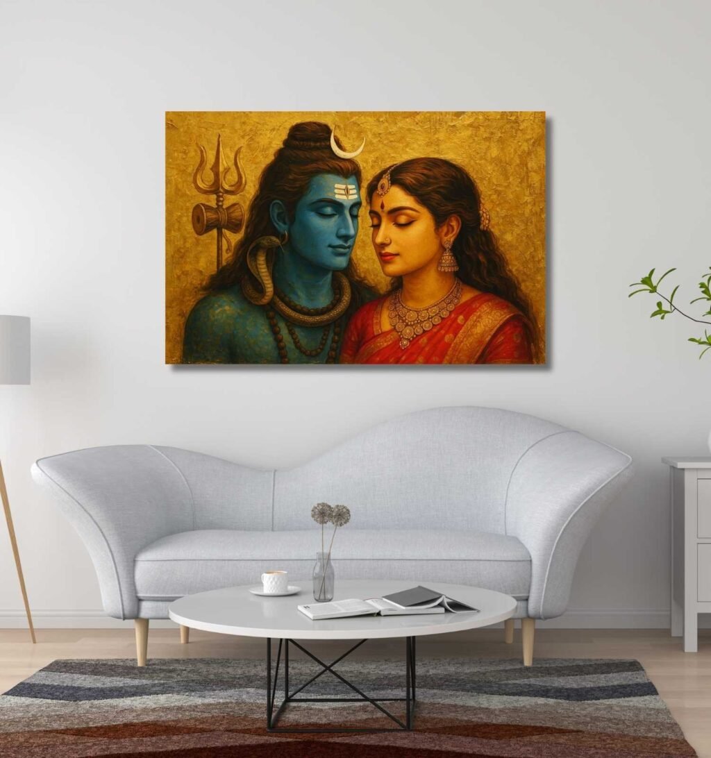 Modern Art Shiv Parvati Painting