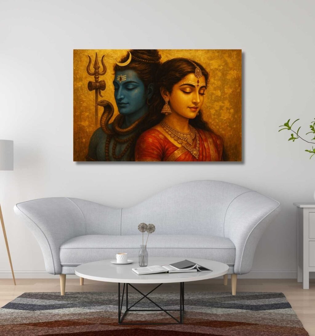 Modern Art Shiv Parvati Painting