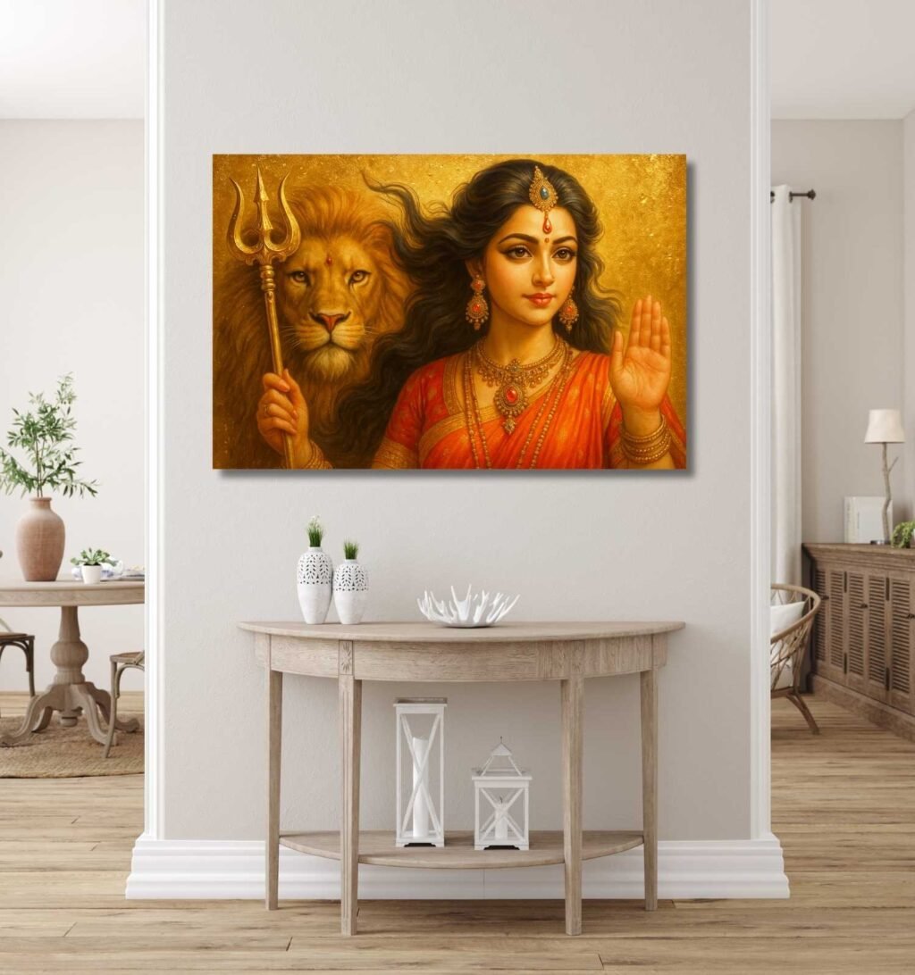 Abstract Durga Painting on Canvas
