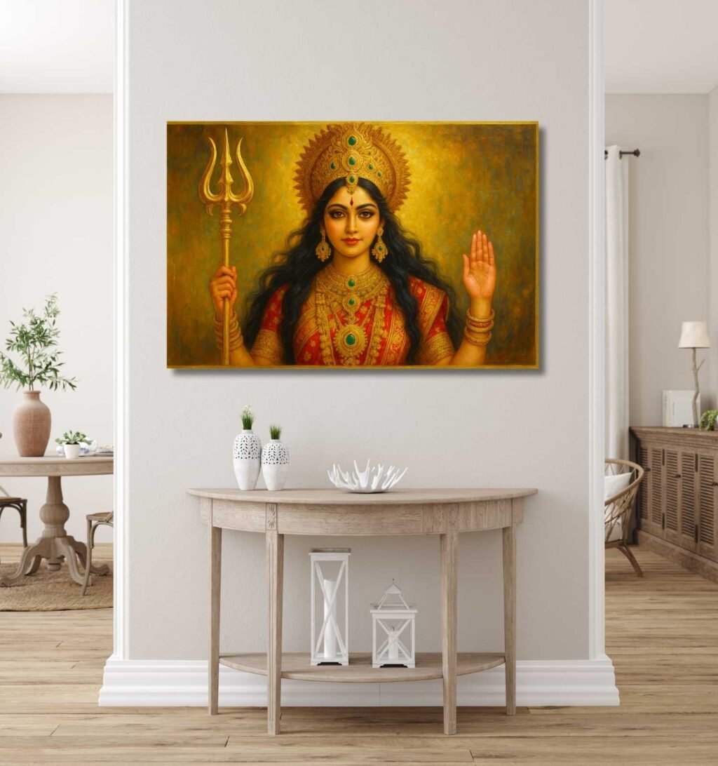 Abstract Durga Painting on Canvas