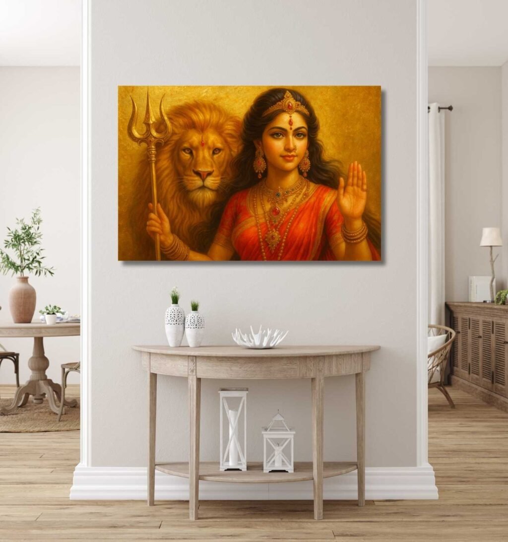 Abstract Durga Painting on Canvas