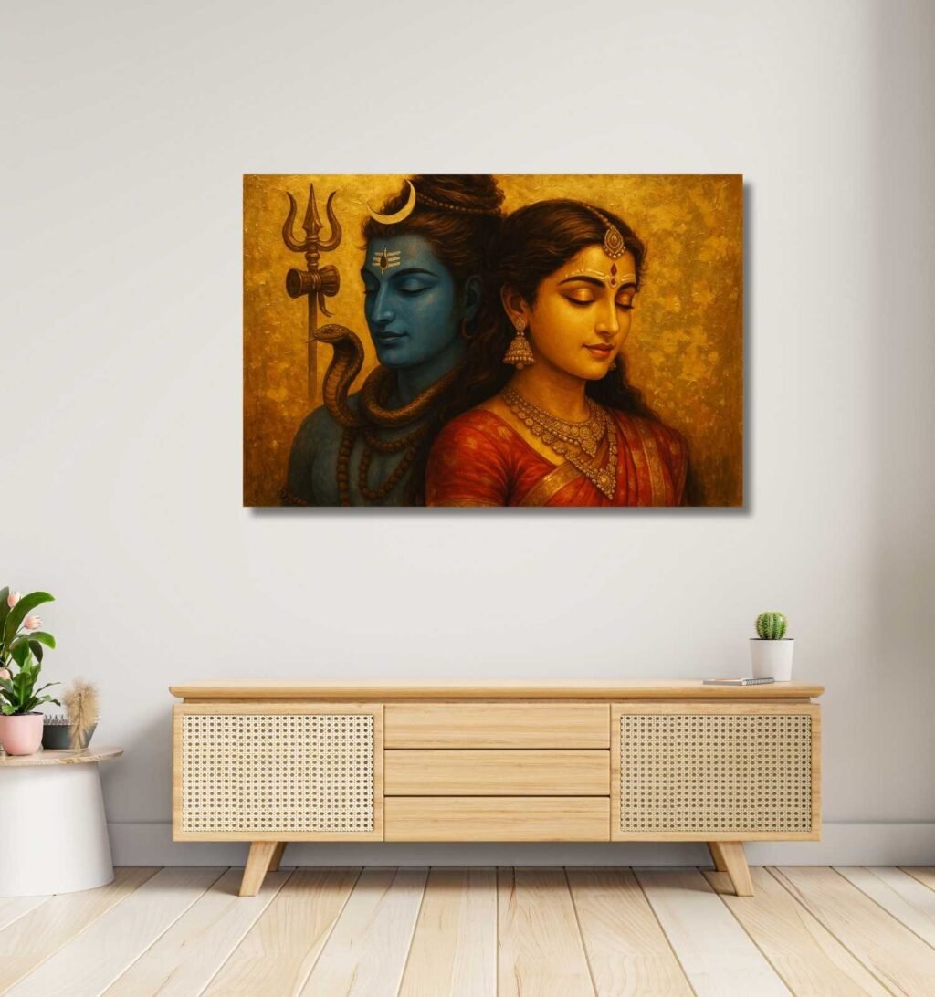 Modern Art Shiv Parvati Painting