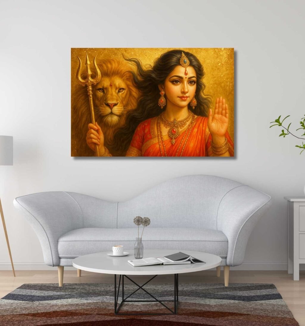 Abstract Durga Painting on Canvas