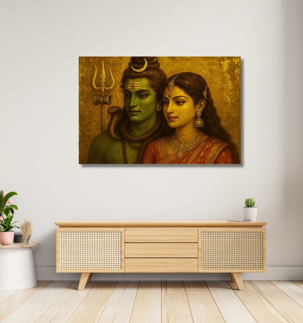Shiv Parvati Abstract Painting