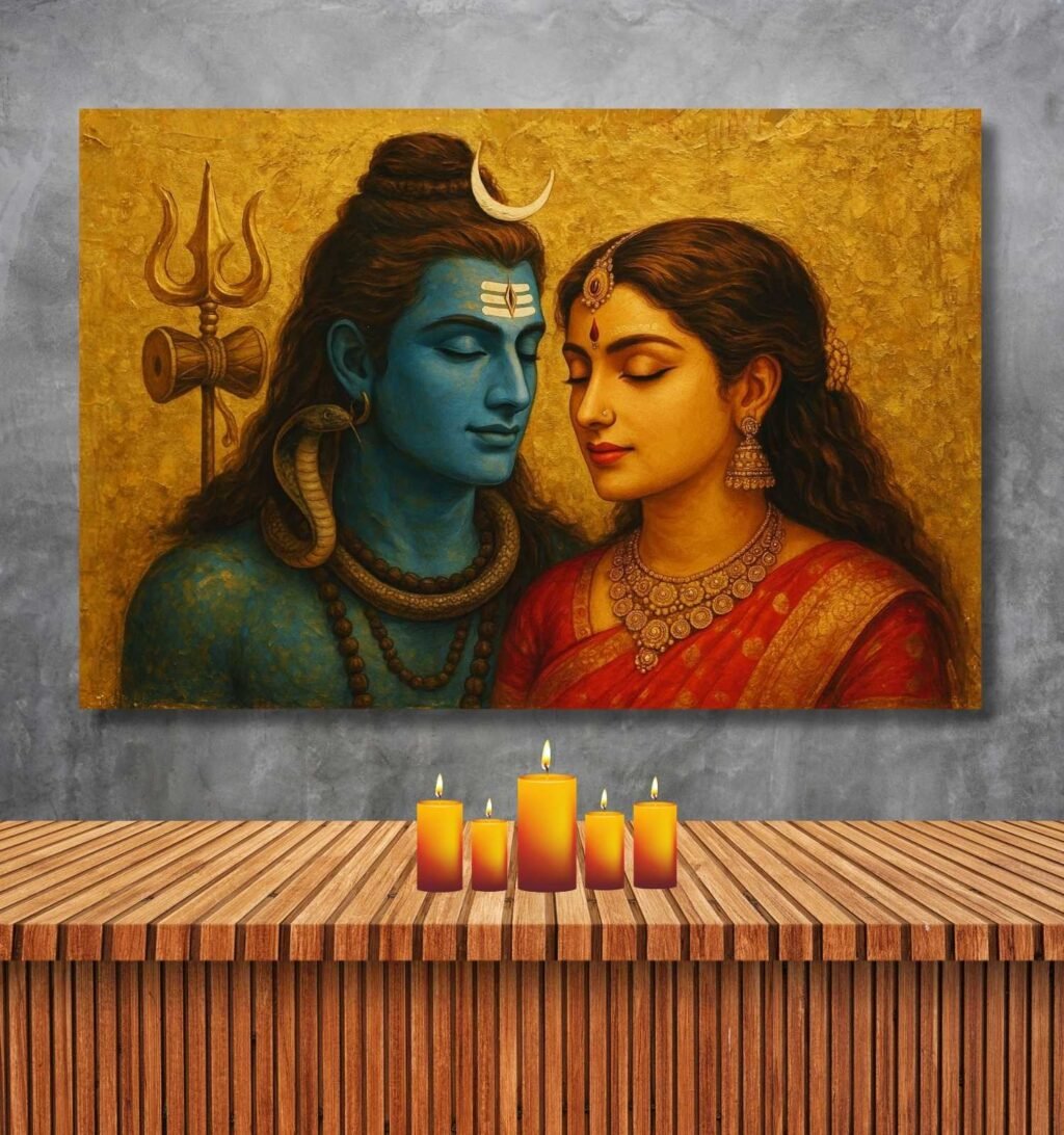 Modern Art Shiv Parvati Painting