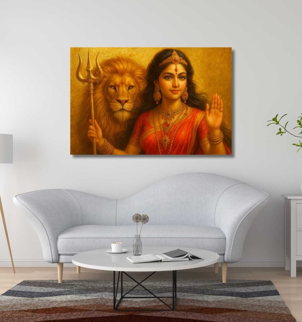 Abstract Durga Painting on Canvas