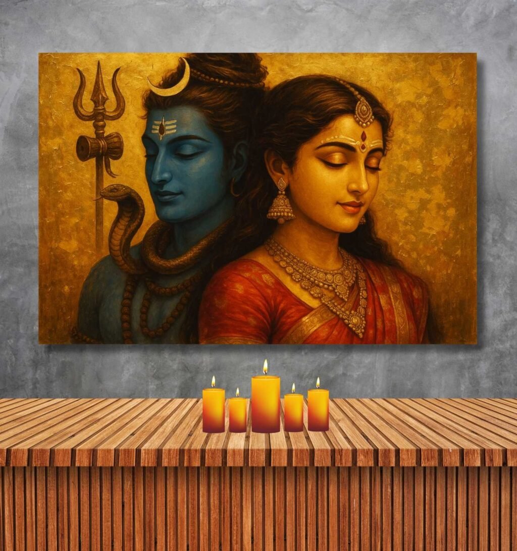 Modern Art Shiv Parvati Painting