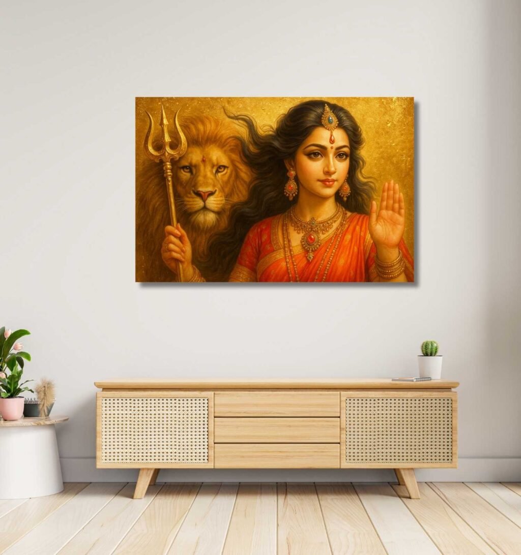 Abstract Durga Painting on Canvas