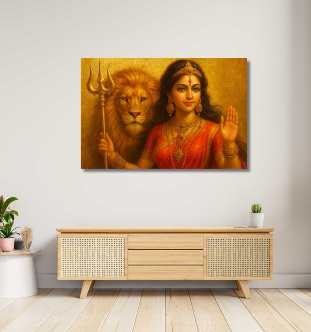 Abstract Durga Painting on Canvas