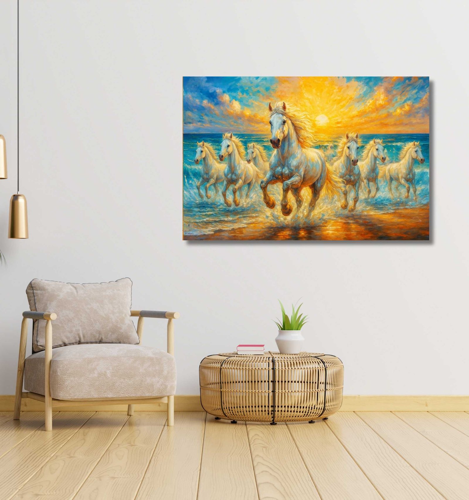 7 horses painting by kunjcart2