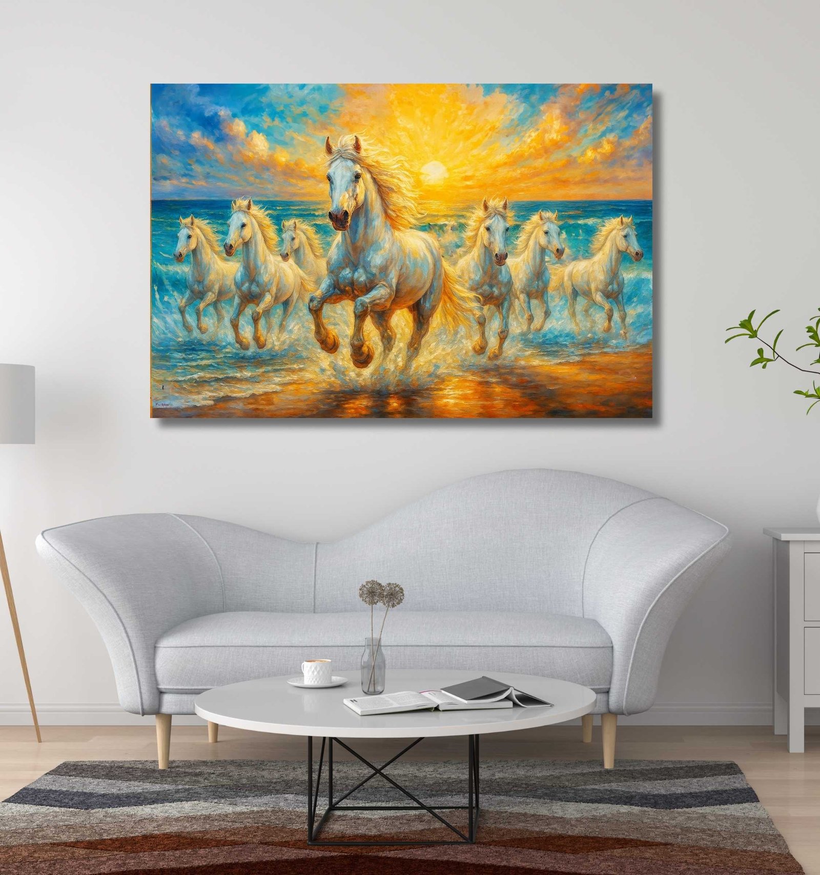 7 horses painting by kunjcart2