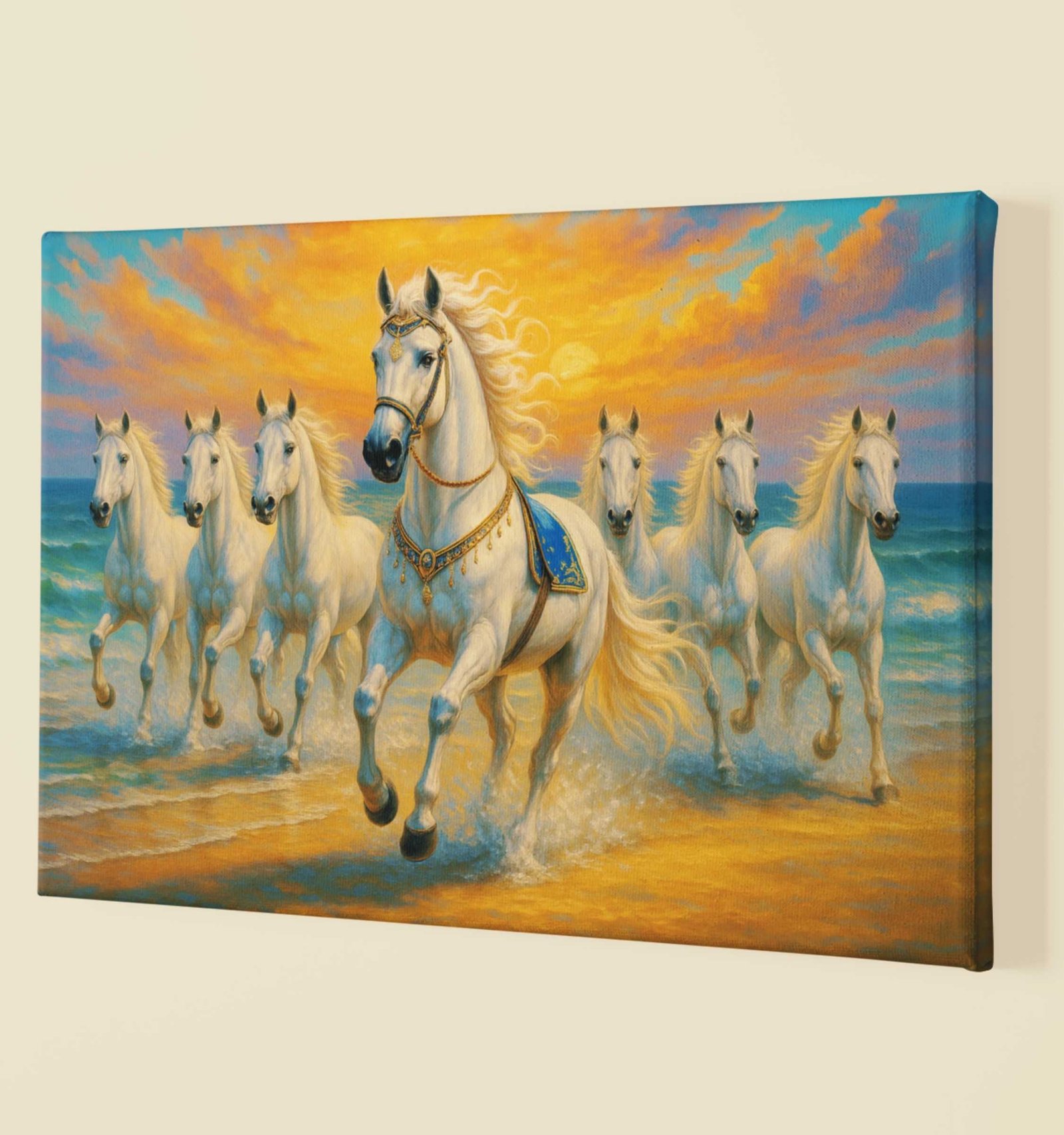 7 horses painting for wall decor2