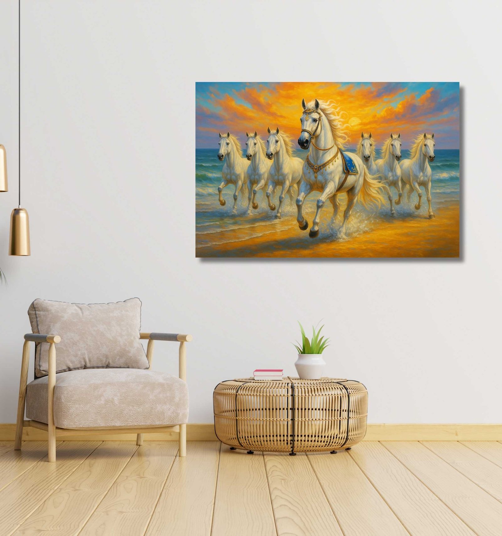 7 horses painting for wall decor2