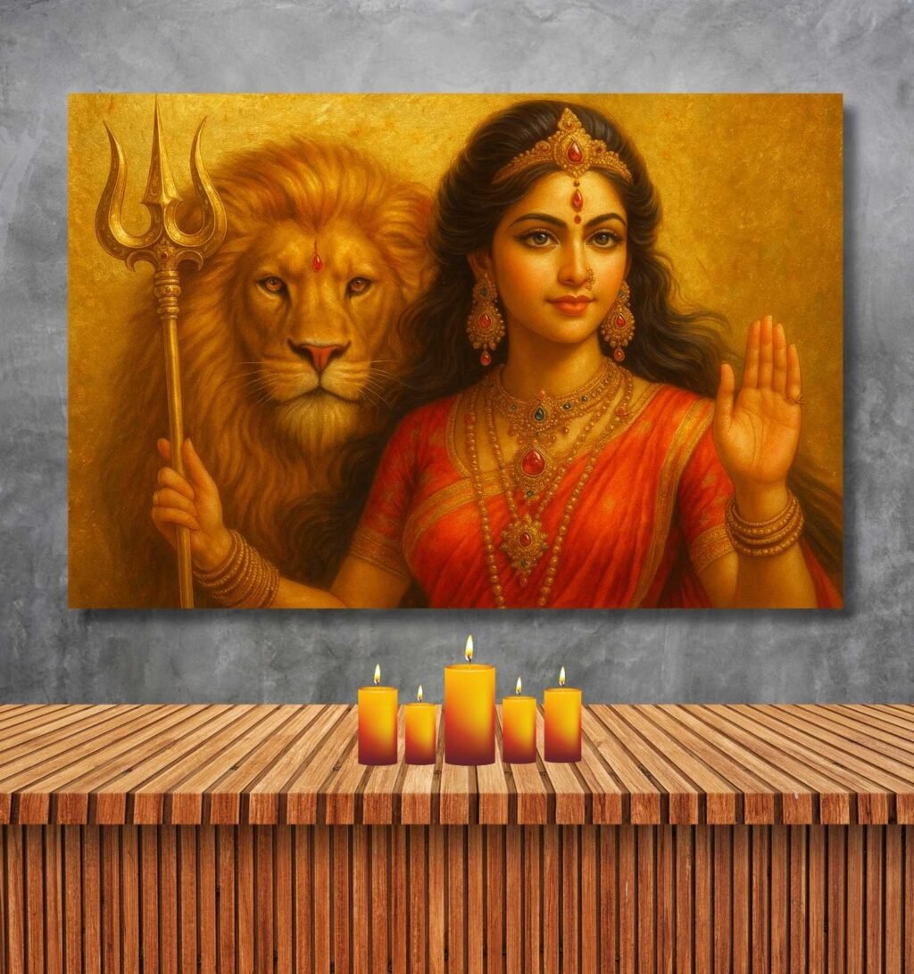 Abstract Durga Painting on Canvas