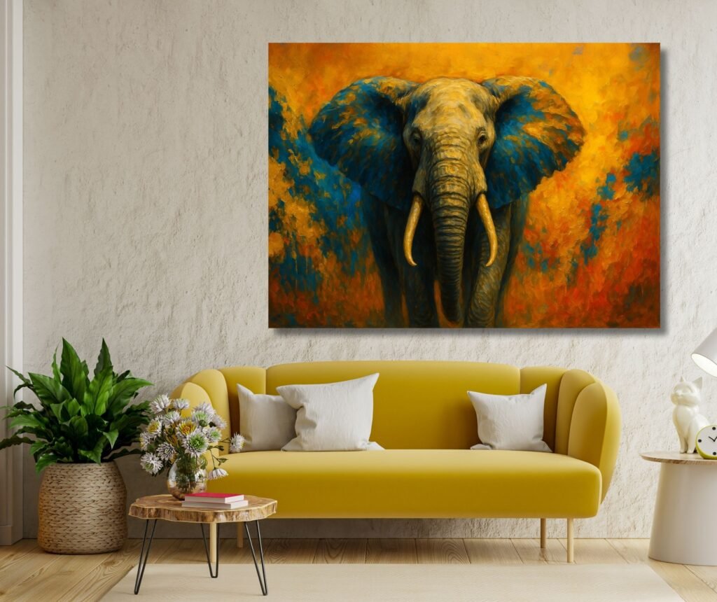 Canvas elephant painting for wall vastu2