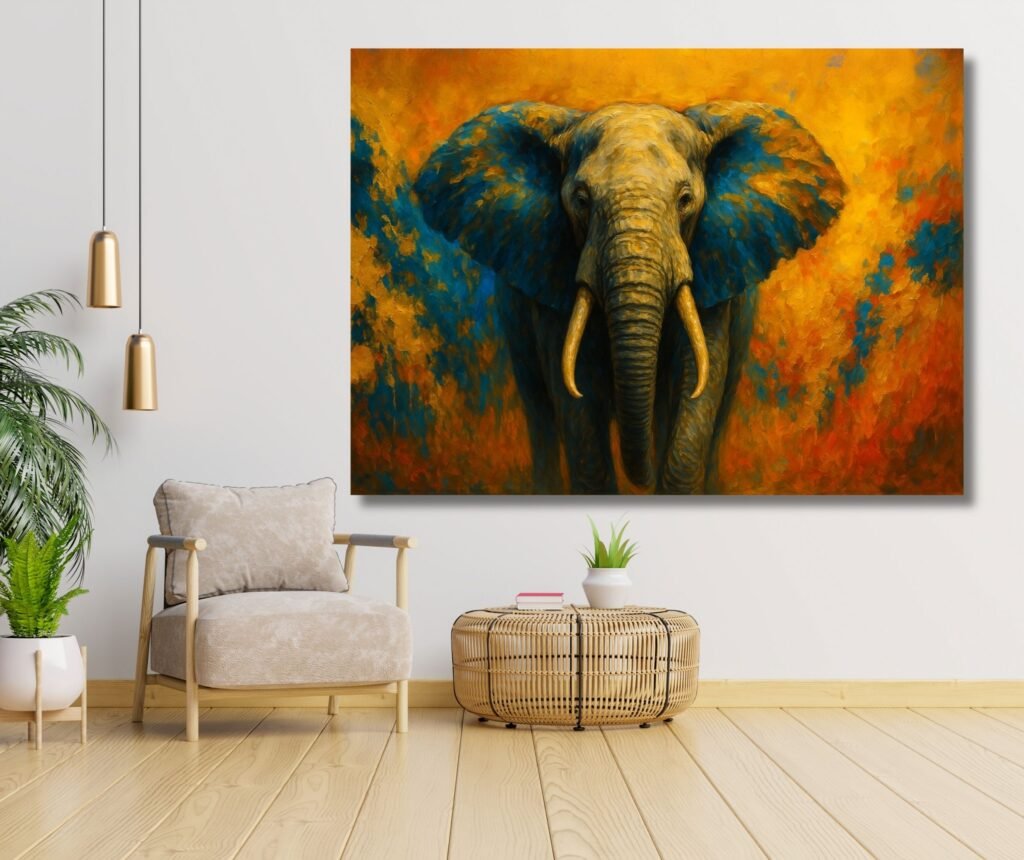 Canvas elephant painting for wall vastu2