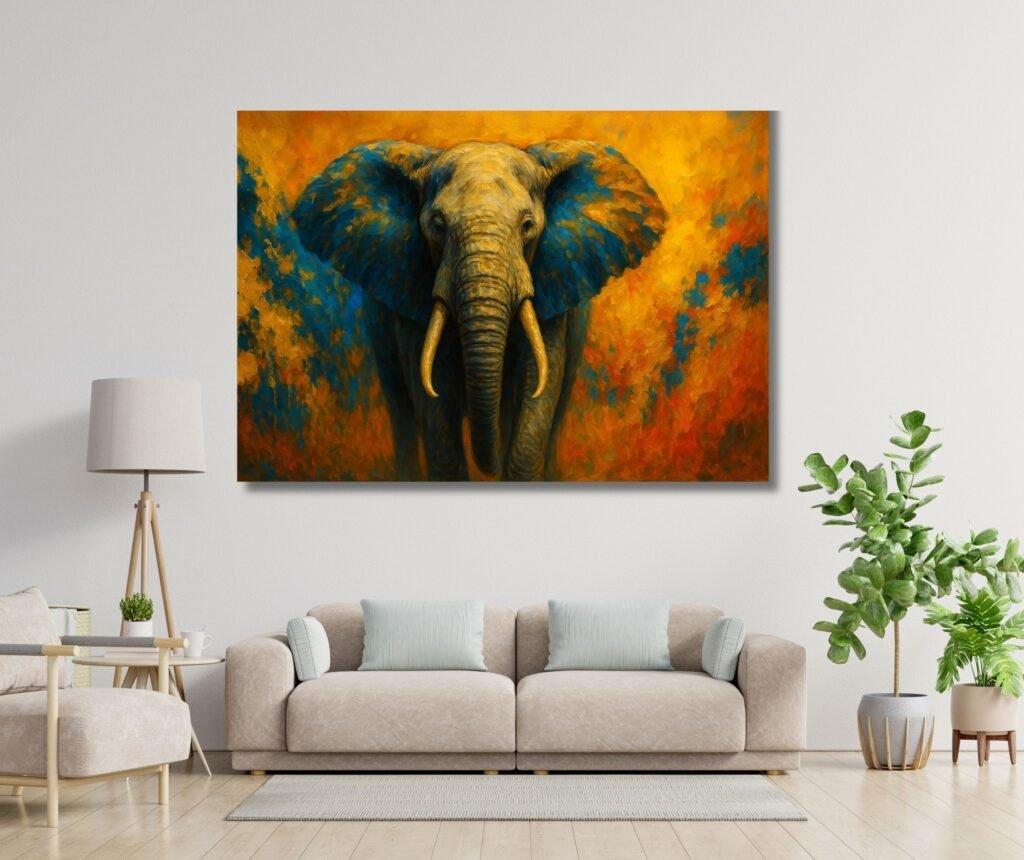 Canvas elephant painting for wall vastu2
