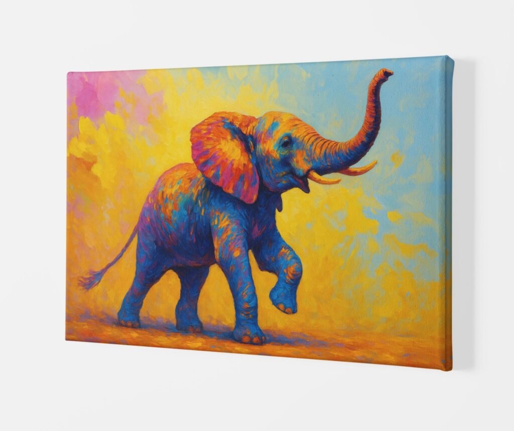 Colorfull Canvas elephant painting2