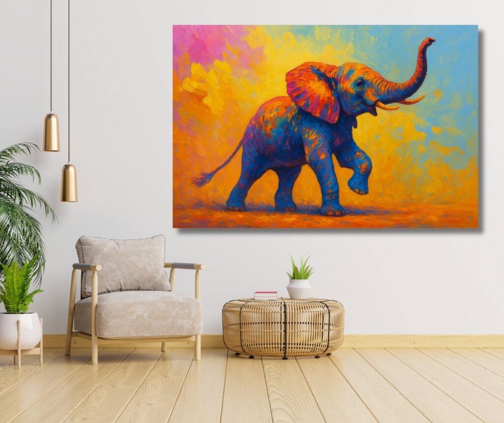 Colorfull Canvas elephant painting2
