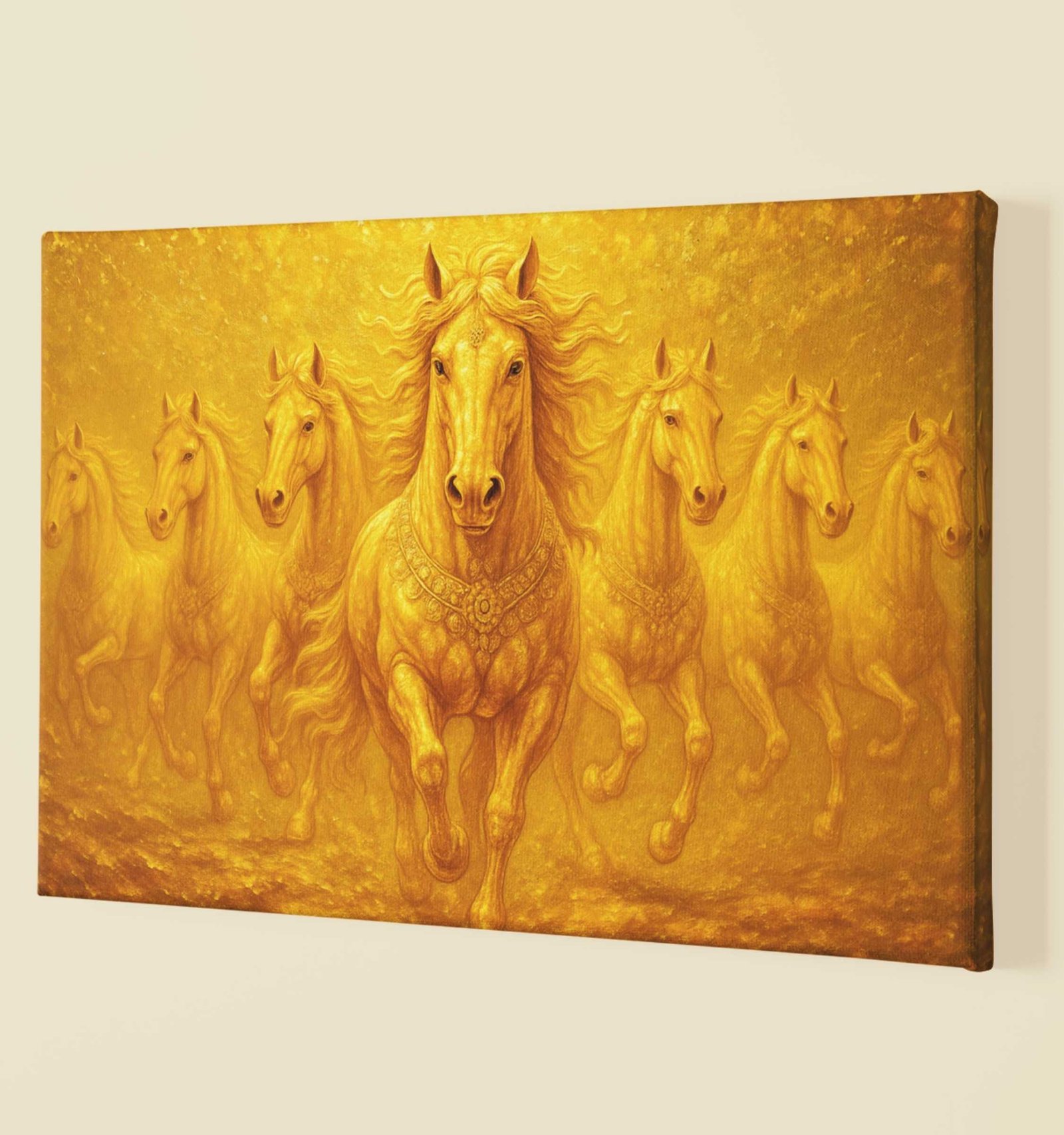 Golden 7 horses painting2