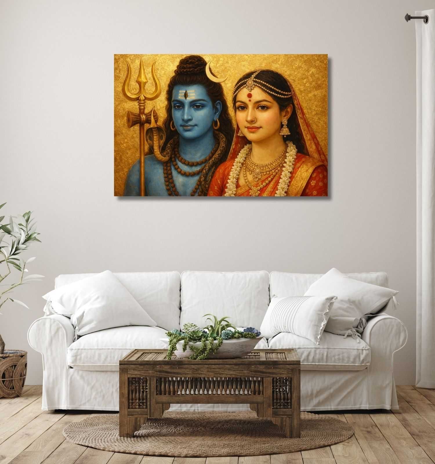 LORD SHIV PARVATI CANVAS PAINTING 1