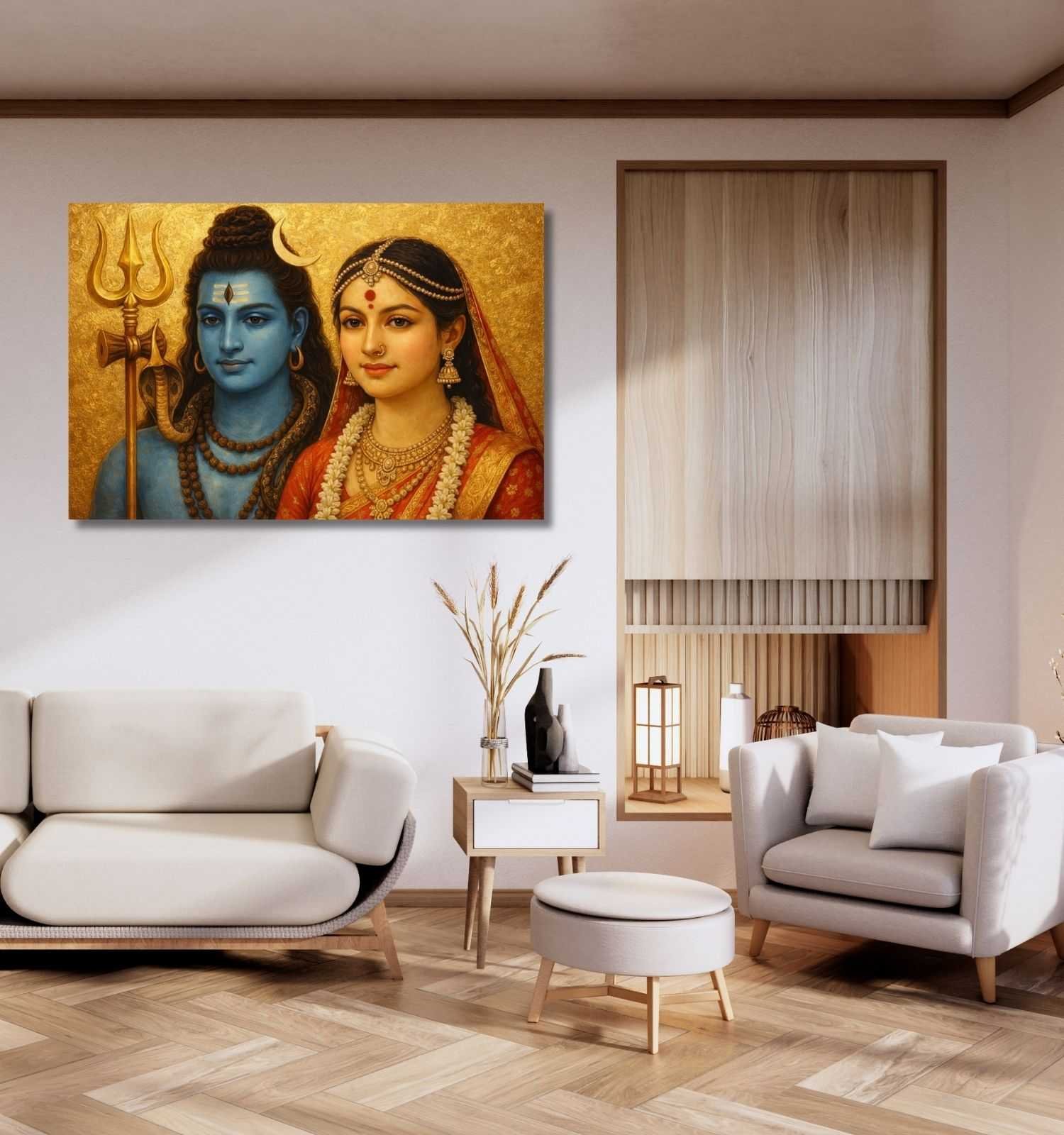 LORD SHIV PARVATI CANVAS PAINTING 1
