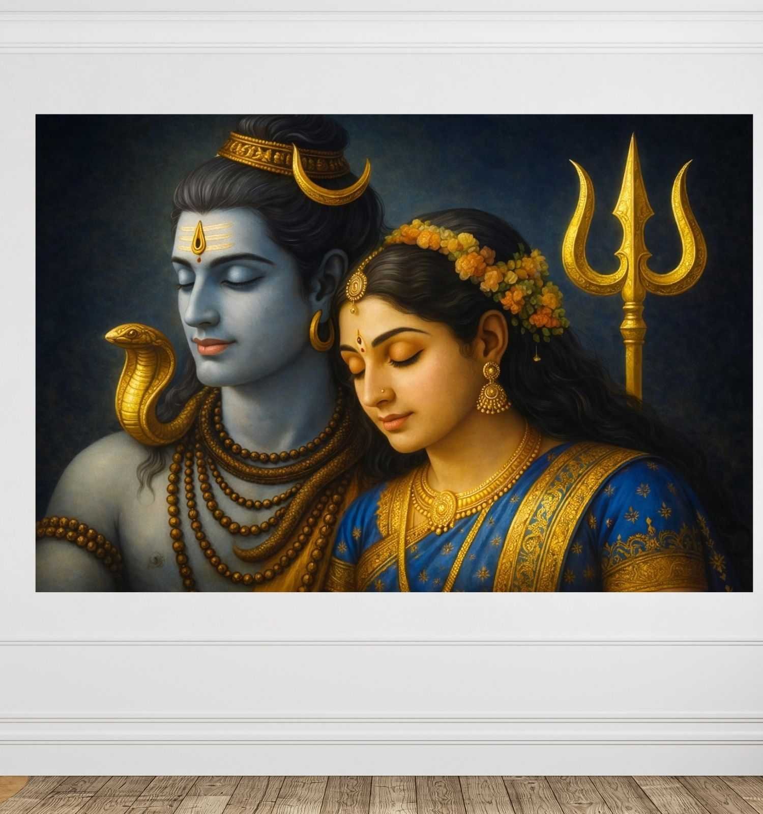 KUNJ CART - Shiv Parvati Painting on Canvas | Lord Shiva Parvati Wall Art for Home