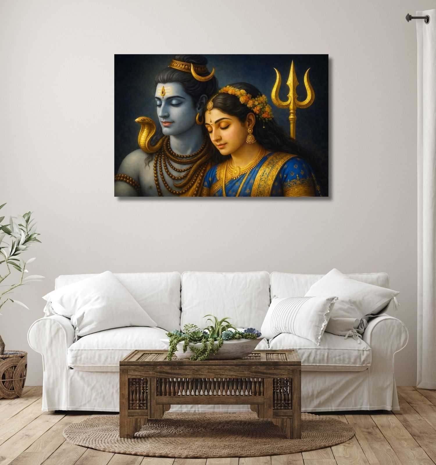 SHIVA PARVATI CANVAS PAINTING 1