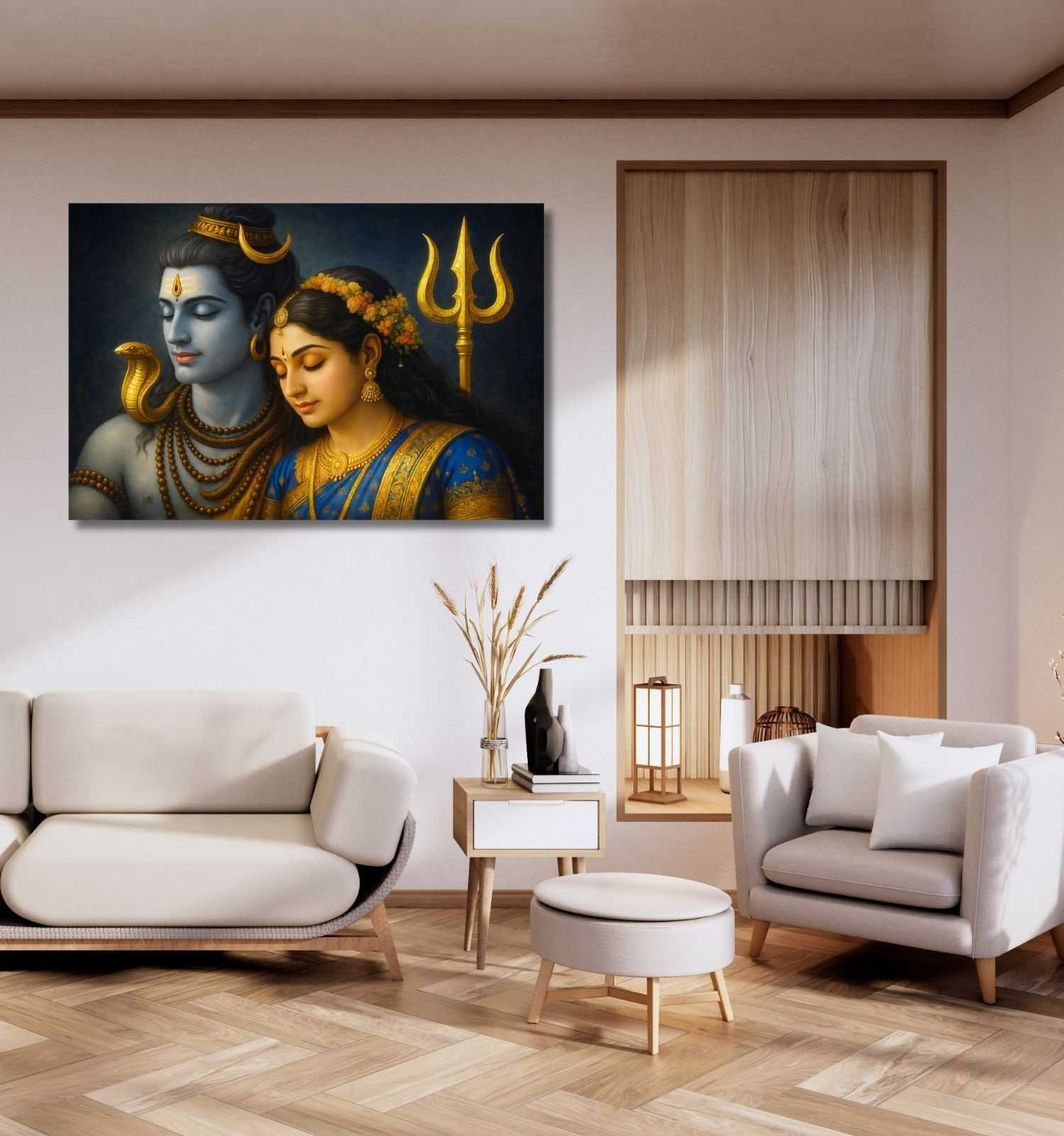 SHIVA PARVATI CANVAS PAINTING 1