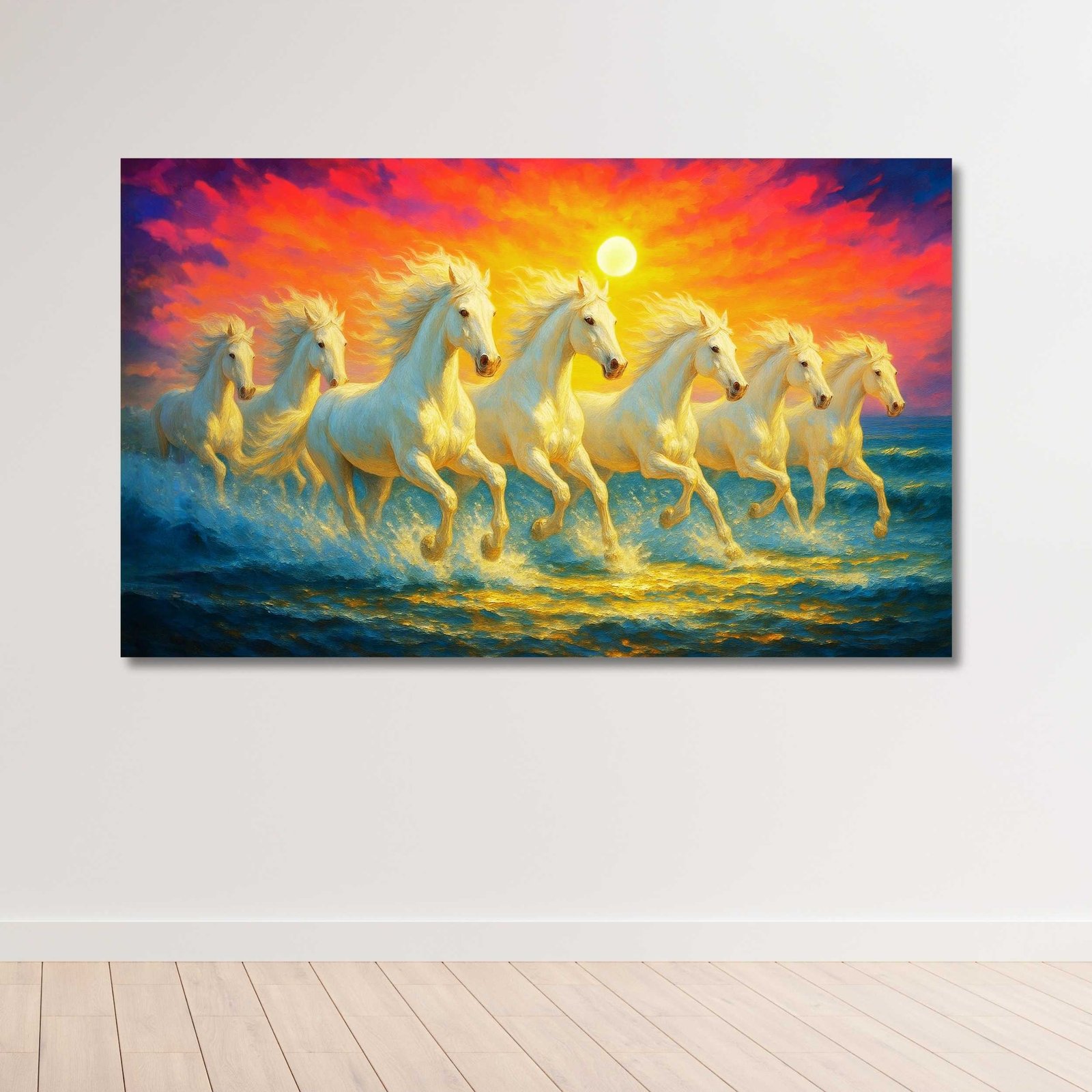 7 running horse painting